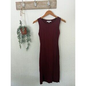 Velvet Torch Los Angeles Burgundy Sleeveless Midi Dress Womens M Bodycon chic
